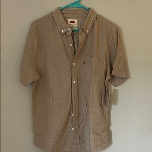 Levi's Tan Casual Button Down Shirt Short Sleeve